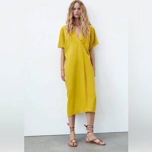Zara Linen Blend Tunic Dress
